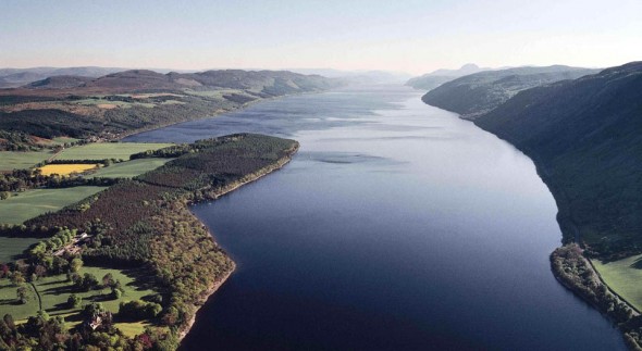 Aeriel view of Aldourie Estate and Loch Ness
