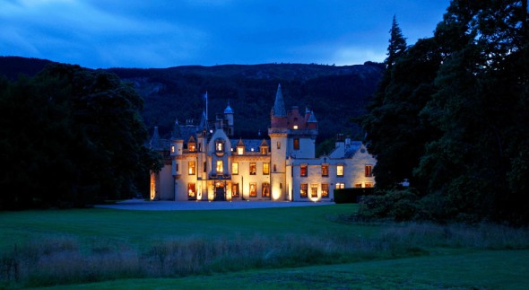 Aldourie Castle at night